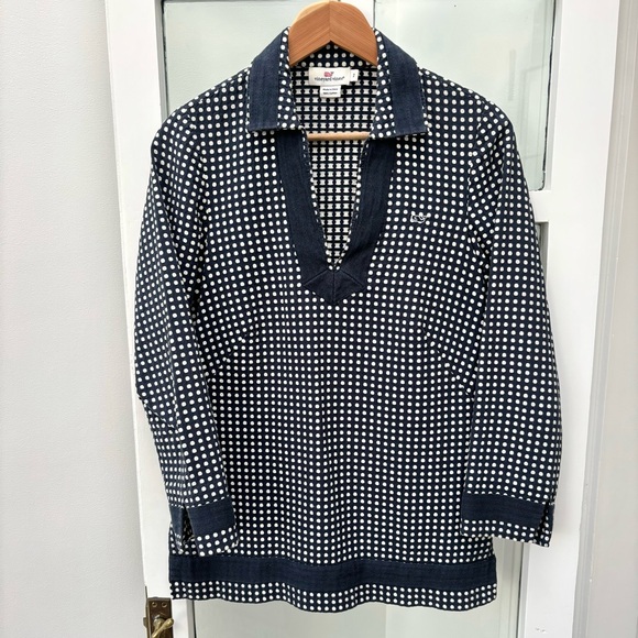 Vineyard Vines Polkadot Navy Tunic - Picture 2 of 5